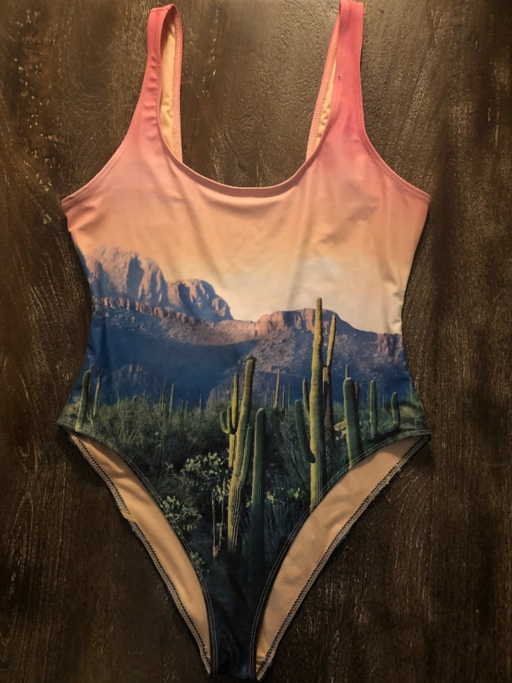 Forever 21 Cactus Landscape Printed Bathing Suit
